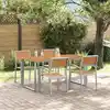 Image de Ensemble De Salle À Manger Pour Jardin 5 Pcs Gris Vidaxl