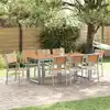 Image de Ensemble De Salle À Manger Pour Jardin 9 Pcs Gris Vidaxl