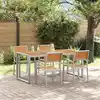 Image de Ensemble De Salle À Manger Pour Jardin 5 Pcs Gris Vidaxl