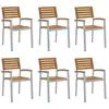 Image de Vidaxl chaise de jardin 6 pcs marron 56 x 57 x 87 cm