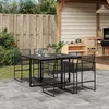 Image de vidaXL Ensemble à manger de jardin 5 pcs Noir Résine tressée ensemble à manger dextérieur meuble à manger de jardin 3295048