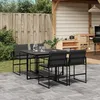 Image de vidaXL Ensemble à manger de jardin avec coussins 5 pcs noir textilène ensemble à manger dextérieur meuble à manger de 3295073