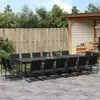 Image de vidaXL Ensemble à manger de jardin 17 pcs noir textilène 3295127