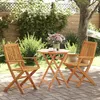 Image de vidaXL Ensemble de bistro pliable 3 pcs bois dacacia solide ensemble de bistrot de jardin ensemble de balcon ensemble de 3295252