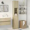 Image de Armoire De Salle De Bain Chêne Sonoma 32x25,5x190 Cm Aggloméré Vidaxl