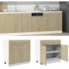 Image de Armoire À Tiroirs Inférieure "lyon" Chêne Sonoma 80 X 46 X 81,5 Cm Bois Vidaxl