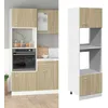 Image de vidaXL Meuble micro-ondes Lyon Chêne Sonoma 60 x 57 x 207 cm Bois dingénierie 849627