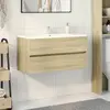 Image de Armoire D'évier Chêne Sonoma 90x38,5x45 Cm Aggloméré Vidaxl