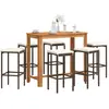Image de Ensemble De Bar De Jardin 7 Pcs Marron Bois Massif Acacia Rotin Vidaxl