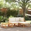 Image de vidaXL Ensemble de canapés de jardin 4 pièces avec coussins en bois dacacia et rotin 3278870