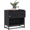 Image de Table De Chevet Noir 60x31x60 Cm Bois D'ingénierie Et Métal Vidaxl