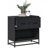 Image de vidaXL Table de chevet noir 60x31x60 cm bois dingénierie et métal table dappoint armoire de lit table dappoint pour la 848694