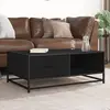 Image de Table Basse Noir 90x57x35 Cm Bois D'ingénierie Et Métal Vidaxl