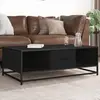 Image de Table Basse Noir 100x57x35 Cm Bois D'ingénierie Et Métal Vidaxl