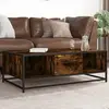 Image de Table Basse Chêne Fumé 100x57x35 Cm Bois D'ingénierie Et Métal Vidaxl