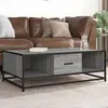 Image de Table Basse Sonoma Gris 100x57x35 Cm Bois D'ingénierie Et Métal Vidaxl