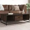 Image de Table Basse Chêne Marron 100x57x35cm Bois D'ingénierie Et Métal Vidaxl