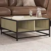 Image de vidaXL Table basse chêne sonoma 605x605x30cm bois dingénierie/métal table dappoint table de salon table latérale 848765