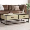 Image de Table Basse Chêne Sonoma 100x50x35cm Bois D'ingénierie Et Métal Vidaxl