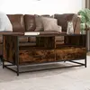 Image de Table Basse Chêne Fumé 100x50x45 Cm Bois D'ingénierie Et Métal Vidaxl
