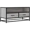 Image de Meuble Tv Sonoma Gris 80x34,5x40 Cm Bois D'ingénierie Et Métal Vidaxl