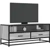 Image de Meuble Tv Sonoma Gris 100x34,5x40 Cm Bois D'ingénierie Et Métal Vidaxl