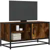 Image de Meuble Tv Chêne Fumé 80x34,5x40 Cm Bois D'ingénierie Et Métal Vidaxl