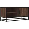 Image de Vidaxl meuble tv chêne marron 80x34,5x40 cm bois d'ingénierie et métal