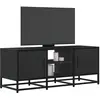 Image de Meuble Tv Noir 100x35x41 Cm Bois D'ingénierie Et Métal Vidaxl