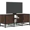 Image de Meuble Tv Chêne Marron 100x35x41 Cm Bois D'ingénierie Et Métal Vidaxl