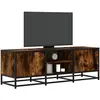 Image de Meuble Tv Chêne Fumé 120x35x41 Cm Bois D'ingénierie Et Métal Vidaxl