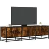 Image de Meuble Tv Chêne Fumé 150x35x41 Cm Bois D'ingénierie Et Métal Vidaxl