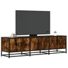Image de vidaXL Meuble TV chêne fumé 150x35x41 cm bois dingénierie et métal banc TV meuble hifi centre de divertissement buffet 848861