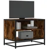 Image de vidaXL Meuble TV chêne fumé 61x40x46 cm bois dingénierie et métal banc TV meuble hifi centre de divertissement buffet 848881