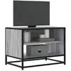 Image de Meuble Tv Sonoma Gris 61x40x46 Cm Bois D'ingénierie Et Métal Vidaxl
