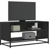 Image de Meuble Tv Noir 91x40x46 Cm Bois D'ingénierie Et Métal Vidaxl