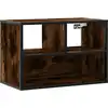 Image de Meuble Tv Chêne Fumé 60x31x39,5 Cm Bois D'ingénierie Et Métal Vidaxl