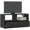 Image de Meuble Tv Noir 80x31x39,5 Cm Bois D'ingénierie Et Métal Vidaxl