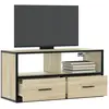 Image de Meuble Tv Chêne Sonoma 80x31x39,5 Cm Bois D'ingénierie Et Métal Vidaxl