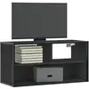 Image de Meuble Tv Noir 80x31x39,5 Cm Bois D'ingénierie Et Métal Vidaxl