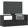 Image de Meuble Tv Noir 100x31x39,5 Cm Bois D'ingénierie Et Métal Vidaxl