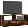 Image de Meuble Tv Chêne Fumé 100x31x39,5 Cm Bois D'ingénierie Et Métal Vidaxl