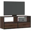Image de Meuble Tv Chêne Marron 100x31x39,5cm Bois D'ingénierie Et Métal Vidaxl