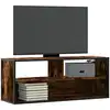 Image de Meuble Tv Chêne Fumé 100x31x39,5 Cm Bois D'ingénierie Et Métal Vidaxl