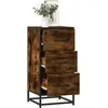 Image de Buffet Chêne Fumé 35,5x35x76 Cm Bois D'ingénierie Et Métal Vidaxl