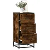 Image de vidaXL Buffet chêne fumé 355x35x76 cm bois dingénierie et métal 848946