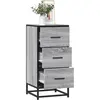 Image de Buffet Sonoma Gris 35,5x35x76 Cm Bois D'ingénierie Et Métal Vidaxl