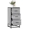 Image de vidaXL Buffet sonoma gris 355x35x76 cm bois dingénierie et métal meuble de rangement meuble de rangement de cuisine 848947