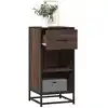 Image de Buffet Chêne Marron 35,5x35x76 Cm Bois D'ingénierie Et Métal Vidaxl