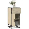 Image de vidaXL Buffet chêne sonoma 355x35x76 cm bois dingénierie et métal armoire de rangement meuble dentrée meuble dappoint 848960